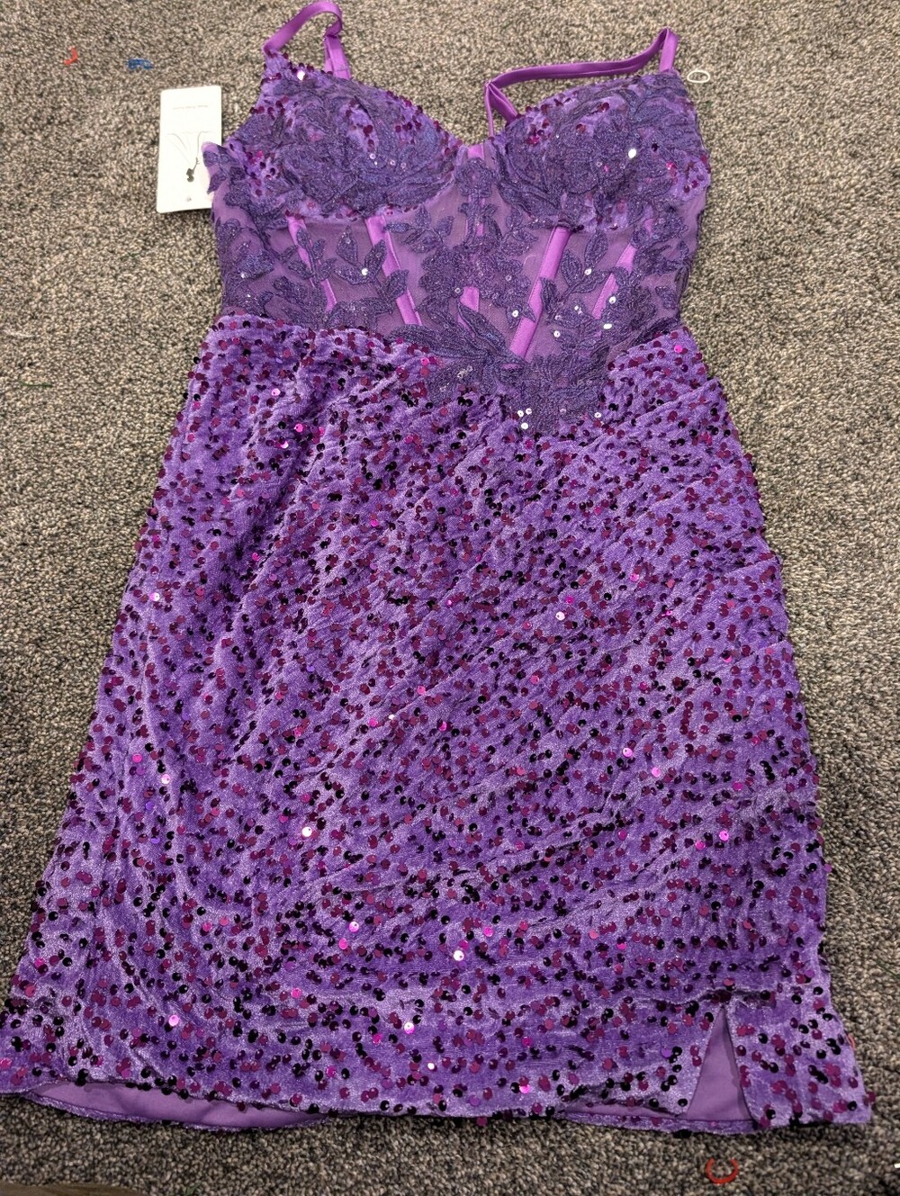 Purple Sequin Lace Party Dress Shein S/Sm